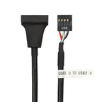 20Pin 19Pin USB 3.0 to 9Pin USB 2.0 Male and Female Motherboard Cable Adapter Cable 480Mbps Data Speed Computer Cable Connector