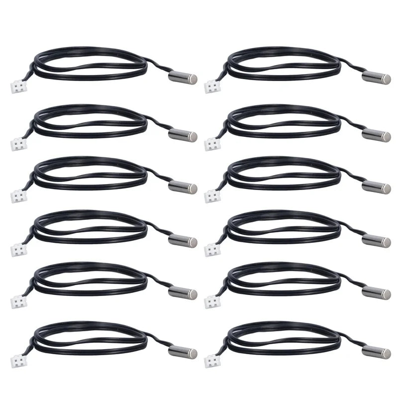 10Pcs Temperature Sensor Probe NTC Thermistor Temp Transducer 5x25mm Cylindrical Head 500mm10K B3435