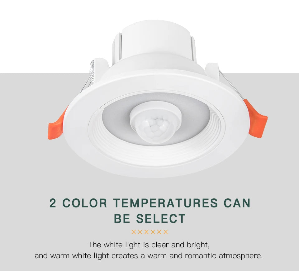 5W 10W 15W 20W PIR Motion Sensor Downlight 85-265V Human Infrared Induction LED Spotlight for Entrance Corridor Hallway Stairs