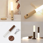 Human Body Sensor Night Light Punch Free Magnetic Rechargeable Wall Lamp Soft Light for Closet Hallway Bedside Multi Scene Use