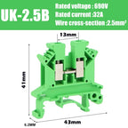 20/50/100Pcs PT2.5 Din Rail Terminal Block Push In Spring Screwless 2.5mm² Electrical Wire Conductor Connector Block PT2.5