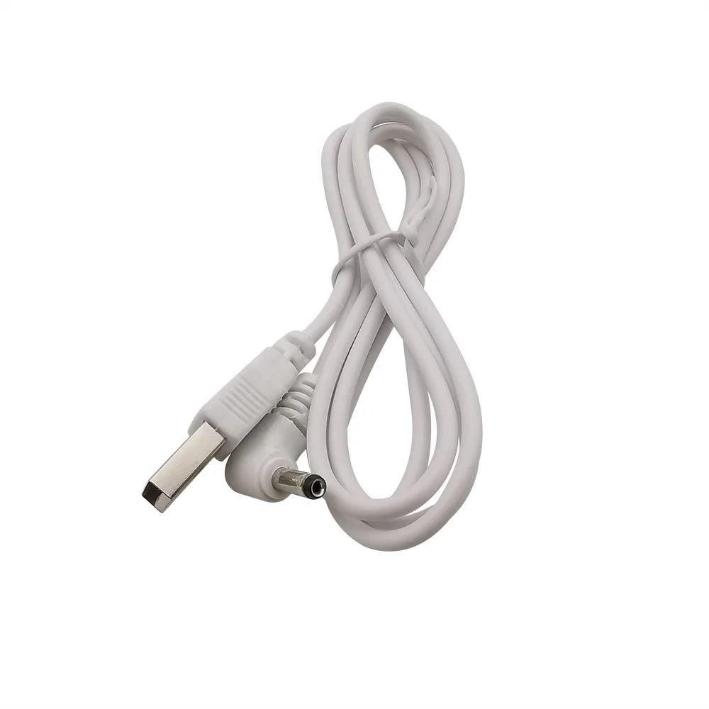 DC 5V USB 2.0 Type A Male Plug to 3.5mm x 1.35mm Male Plugs Elbow DC Power Charging Wire Cable USB Charge Cord Connector White