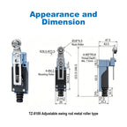 CNTD TZ-8109 IP65 Limit Switch 300V 10A SPDT Industrial Waterproof Travel Switch Double Spring CE Certified