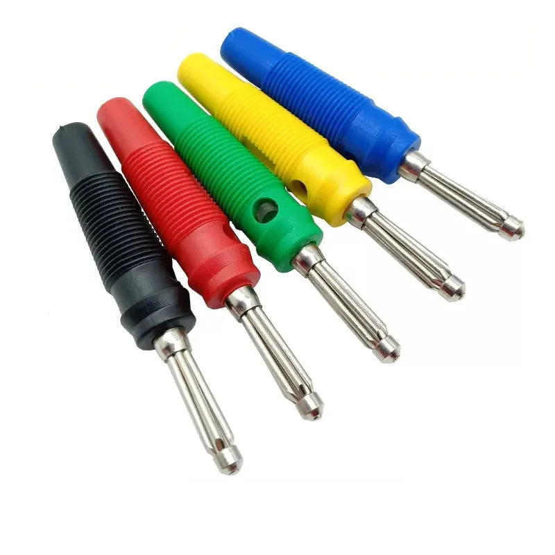 10PCS 4mm 32A Solderless Side Stackable Banana Plug High Current Insulated Shrouded Connector