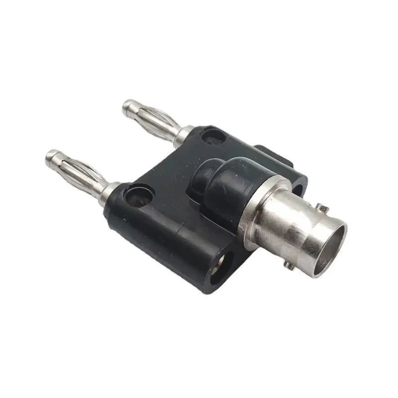 Q9 BNC Banana To Two Dual 4mm Banana Male Female Jack Coaxial Connector BNC Tee Type 3Way Splitter RF Adapter
