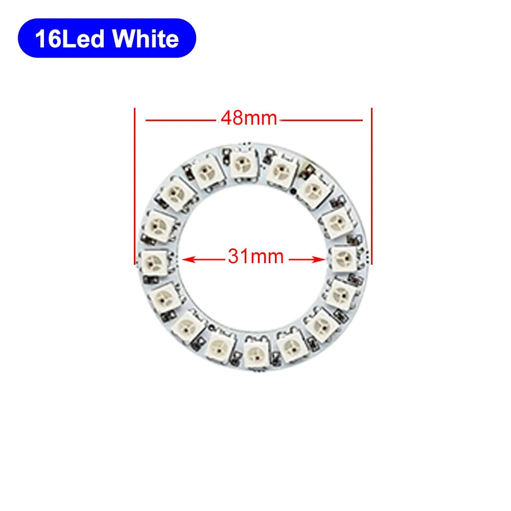 DC5V WS2812B DIY Led Ring Individually Addressable WS2812 IC Built-in 5050 RGB Round Modules Circle Arduino Light 8 To 148 Pixel