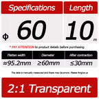 10 Meter/Lot Heat Shrink Tube 2:1 Clear Transparent Tubing Shrinkable Wrap 1mm - 60mm Cable Sleeve Wire
