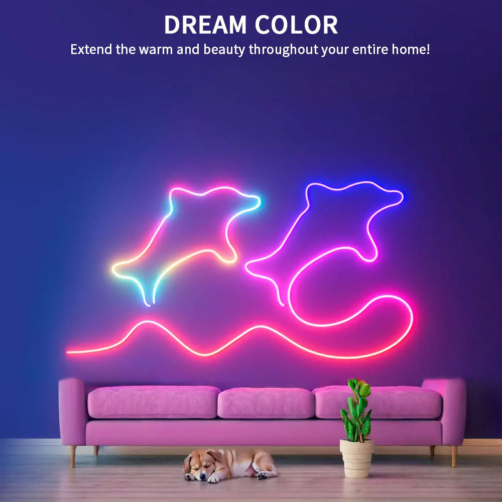 WS2811 FCOB RGBIC Neon LED Strip 720Leds/m Addressable Smart Dream Color Flexible COB LED Light IP68 Waterproof DC12V/24V
