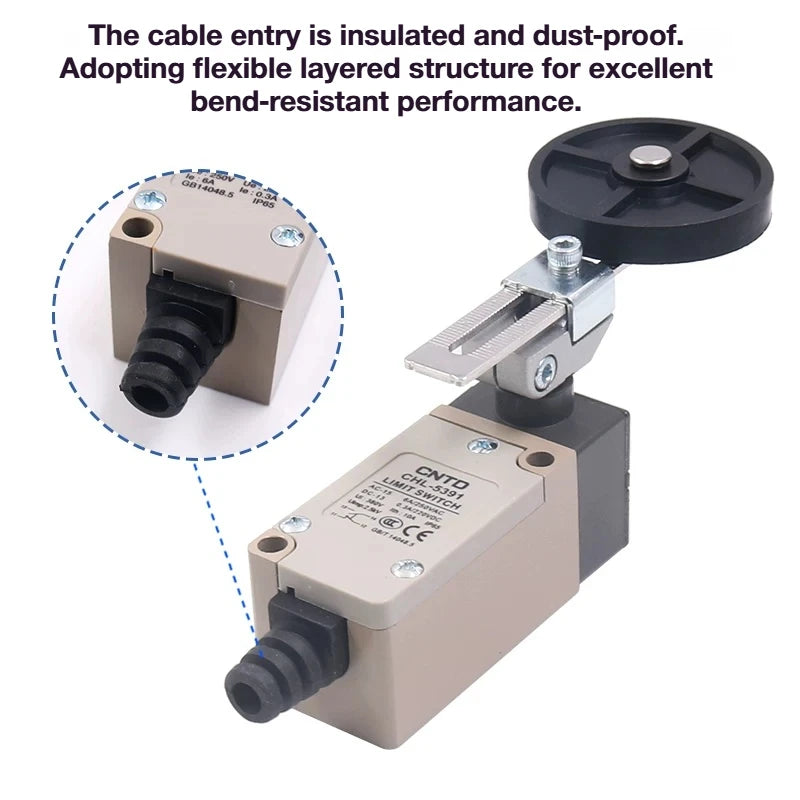 CNTD Vertical Travel Limit Switch 10A 250V CHL‑5000 CHL‑5030 CHL‑5050 CHL‑5200 CHL‑5220 CHL‑5300 Micro Switch IP65 Waterproof