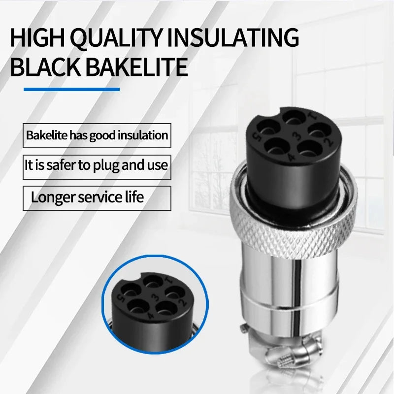 GX12 GX16-2/3/4/5/6/7/8/9/10Pin Electronic Connection Waterproof Heat-resistant Male Female Connectors With 1M Cable
