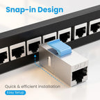 Keystone Modules CAT7 10Gbps Network Cabling Kit 600MHz Shielded Set, RJ45 Patch Cord, Patch Panel for Server Home Office
