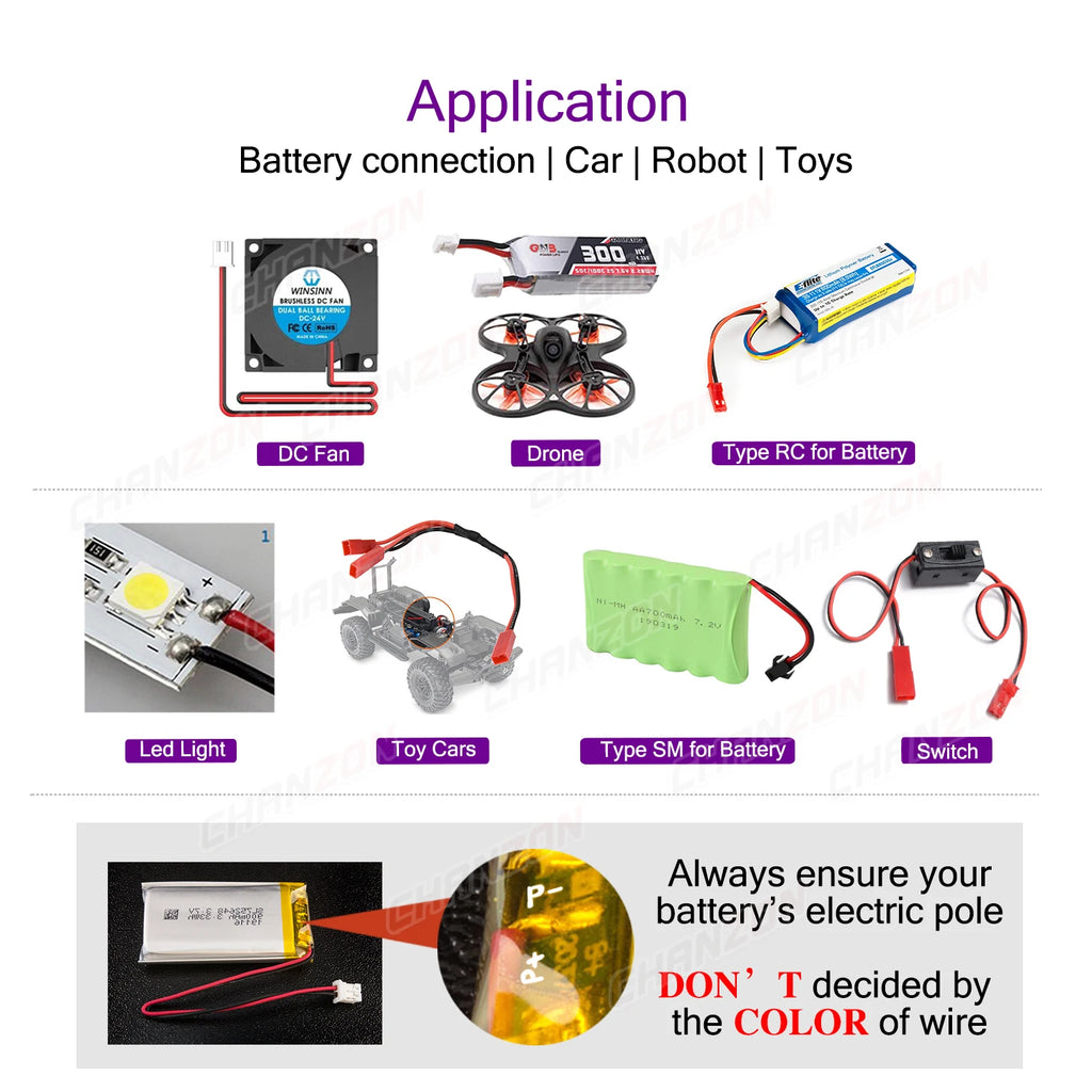 22AWG PH 2mm Connector Cable for JST PH2.0 2.0mm 2 Pin Adapter JST-PH 2Pin Micro Battery Male Female Connect Plug RC Extension