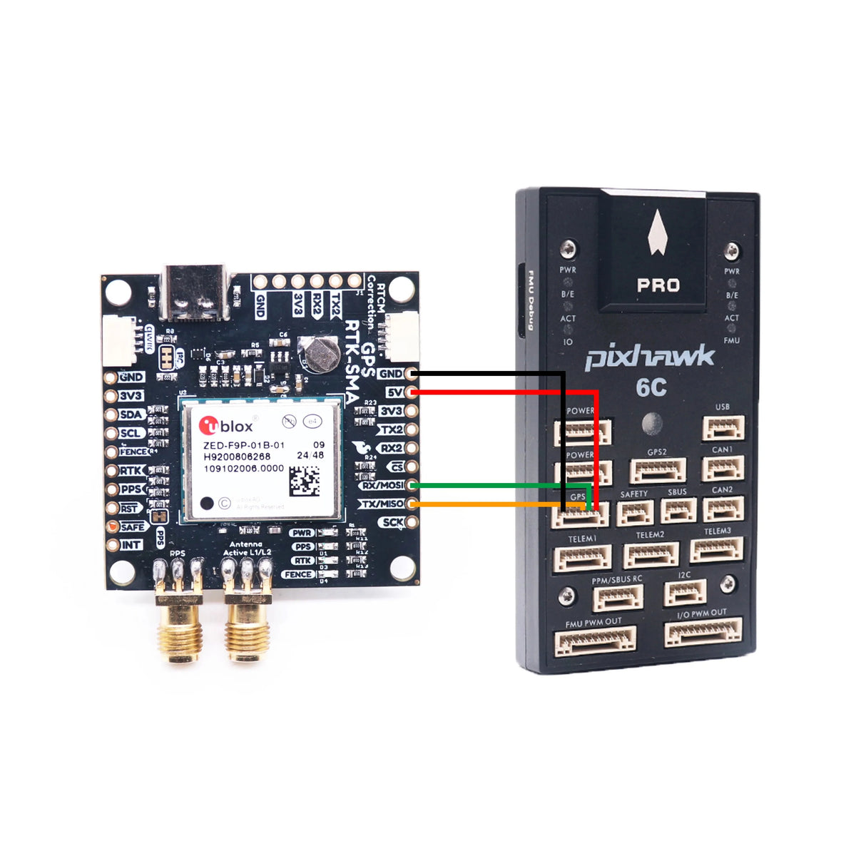 Happy SparkFun GPS RTK2 Board ZED F9P Qwiic High-Precision UAV GNSS Series Ardupilot FPV AutoPilot flight control