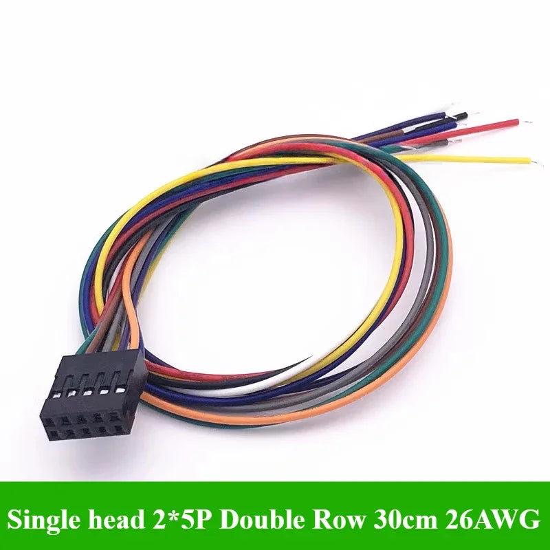 2.54MM Double Row DUPONT LINE Connector Plug With Wire Jumper Cable 30cm 26AWG 2*2/3/4/5/6/7/8/10 PIN Female Single/Double head