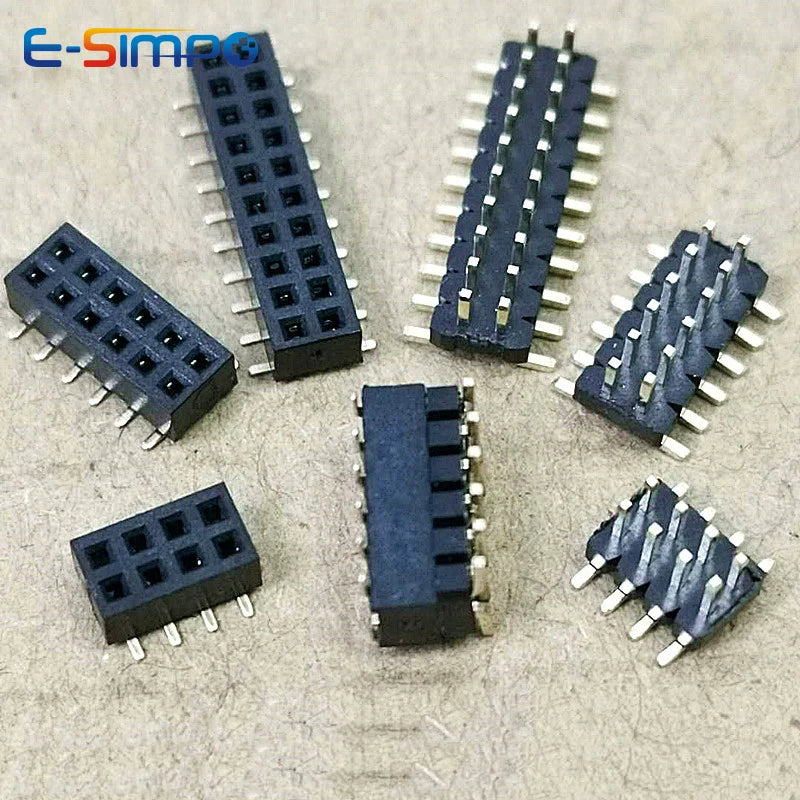 20pcs 1.27mm Low Short Profile Double Row SMD PH1.0mm Male, Female Header PH2.0 2x4/5/6/7/8/10/12/32/50P Thin PCB Pin Header