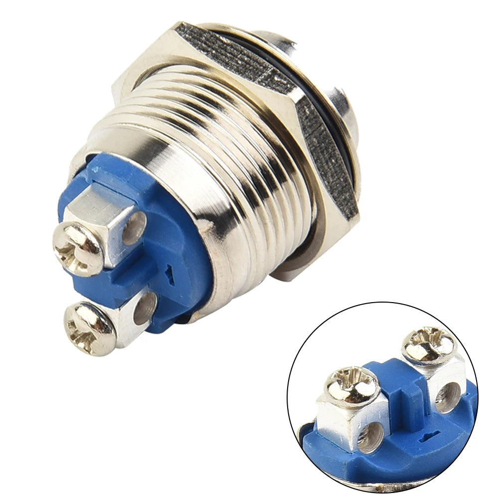 12V 16mm Metal Waterproof Push Button Momentary On Off Horn Switch Start Brass Durable And Practical Button Switch Hot Sale