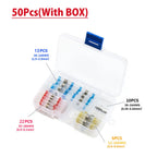 50-1000Pcs Heat Shrink Butt Crimp Terminals Waterproof Solder Seal Electrical Butt Connectors Wire Cable Splice Terminal Kit
