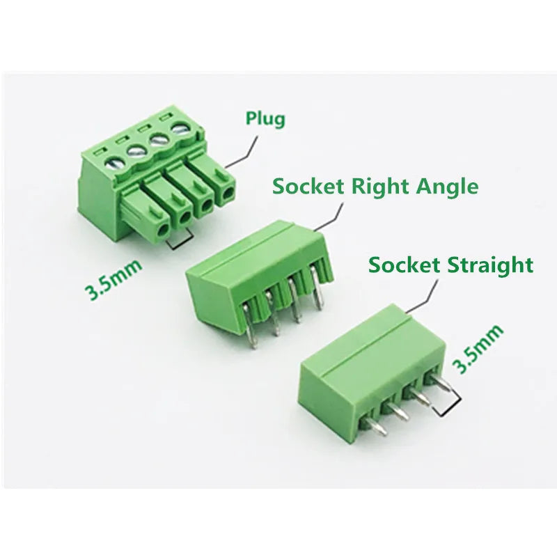 5Pair 15EDG KF2EDG 2.54mm 3.5mm 3.81mm 5.08mm PCB Screw Terminal Block 2-12Pin Male Plug Female Socket Pin Header Wire Connector