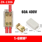 High Power Branch Terminal Quick Wire Connector Terminal Block 400V Electrical Cable Junction Box ZK-306 T-Type Wiring Terminal