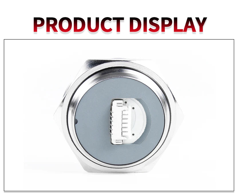16/19/22/25/30mm With wires Short Stroke Waterproof Metal Push Button Switch 1NO Momentary Self Reset Power Led Light 12-24V/5V