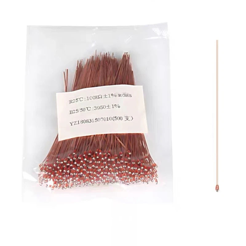 12Pcs 100K ohm NTC 3950 Thermistors for 3D Printer Parts MK2a 1% Reprap Mend Temperature Sensor Resistors 3D Printer Accessories