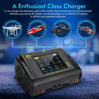 HTRC K6 Pro Lipo Charger Touch DC 400W AC 200W 12Ax2 RC Charger Discharger For LiPo LiHV LiFe Lilon NiCd NiMh Pb Battery Balance