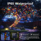 1pcs Solar String Lights Outdoor Waterproof LED Outdoor 8 Modes Christmas Fairy Light for Patio Yard Tree Garden Balcony Decor