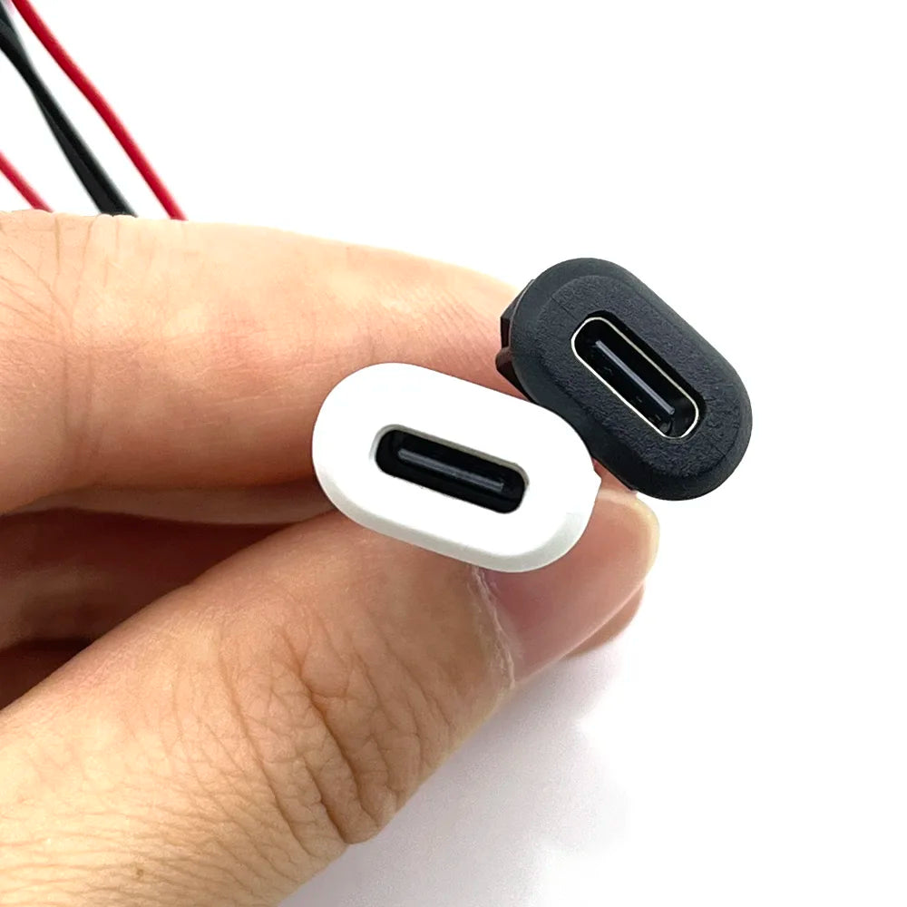 4 Pin Press Type USB Connector Type-C Waterproof with PH 2.0 Female Socket High Current Fast Charging Jack Port with Data Pin