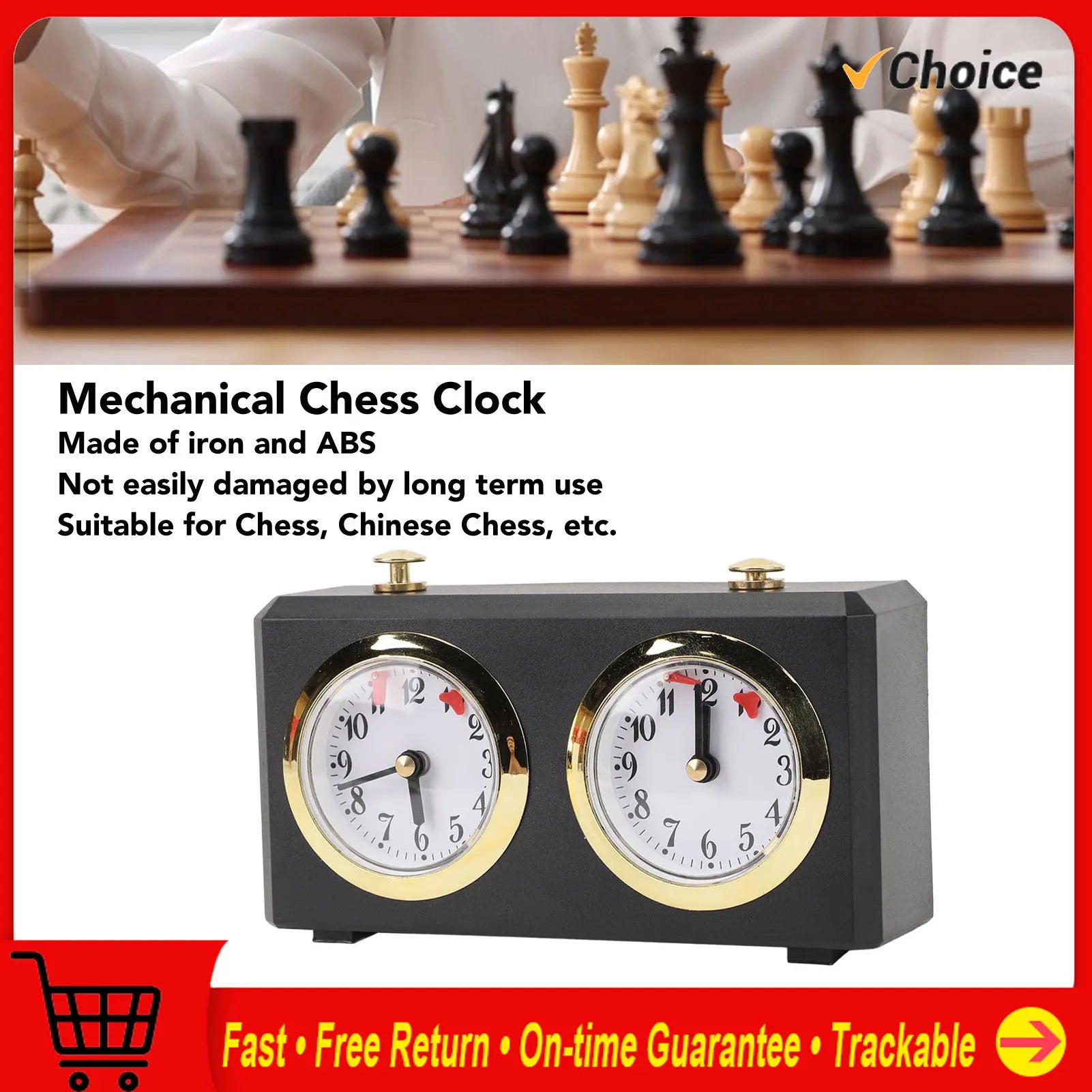 Chess Clock Professional Wind Up Multi Functional Mechanism Portable Large Easy To Read Dials Chinese Chess Mechanical Timer
