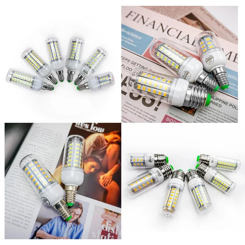 E27 LED Lamp AC 220V 230V Corn Lamp 24 36 48 56 69 72leds Lampada Led Bulb SMD5730 Led Lamp Light E14 Chandelier Lighting 240V