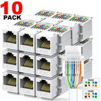 Cat6 Keystone Ethernet RJ45 Network Module Female Jack Network Punch Down Connector Wall Adapter Coupler CAT6 Cable Patch Panel