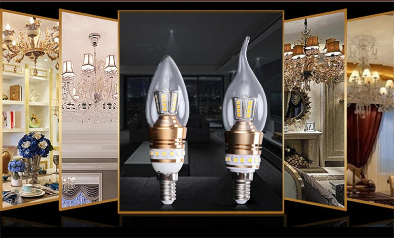 New E14 LED Bulb 10W 12W 15W LED Candle Light AC220 240V Lamp Cold White/Warm White Glass Bulb Retro Antique Vintage Style