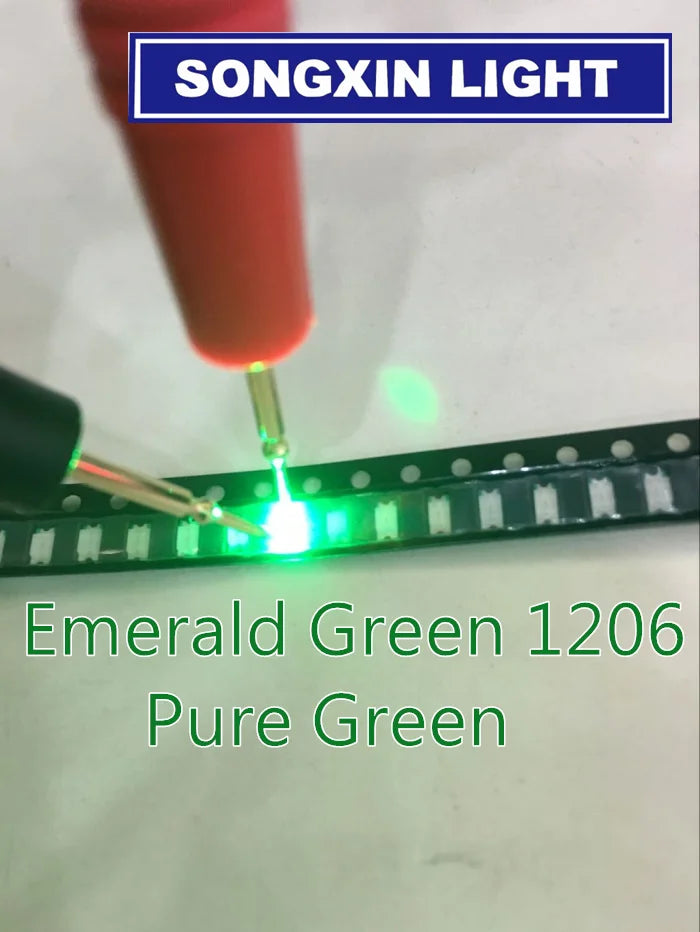 100pcs 1206 SMD LED White Red Blue Yellow Green Orange Warm White Pink Purple Uv RGB Ice Blue Orange Amber Light Emitting Diode