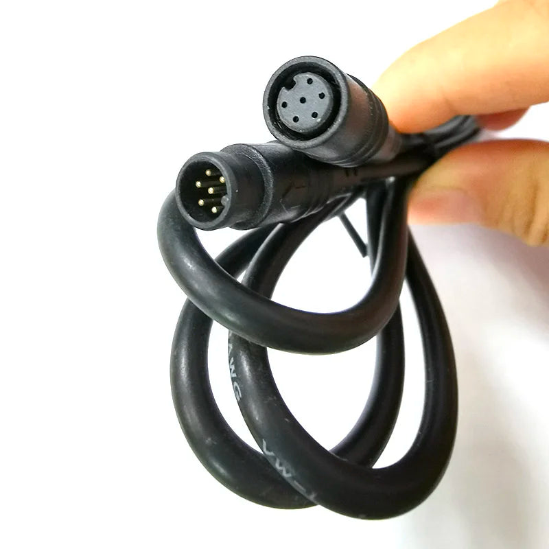 M8 6Pin 8Pin E-bike Line Electric Bicycle Waterproof Connector 1M Speed Sensor Male to Female Extension Cable 28awg 0.7A