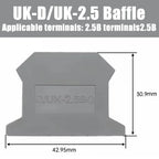 UK2.5B DIN Rail Terminal Block, 2.5mm² Screw Connection Wire Connector for Electrical Panel Wiring 20/50/100PCS
