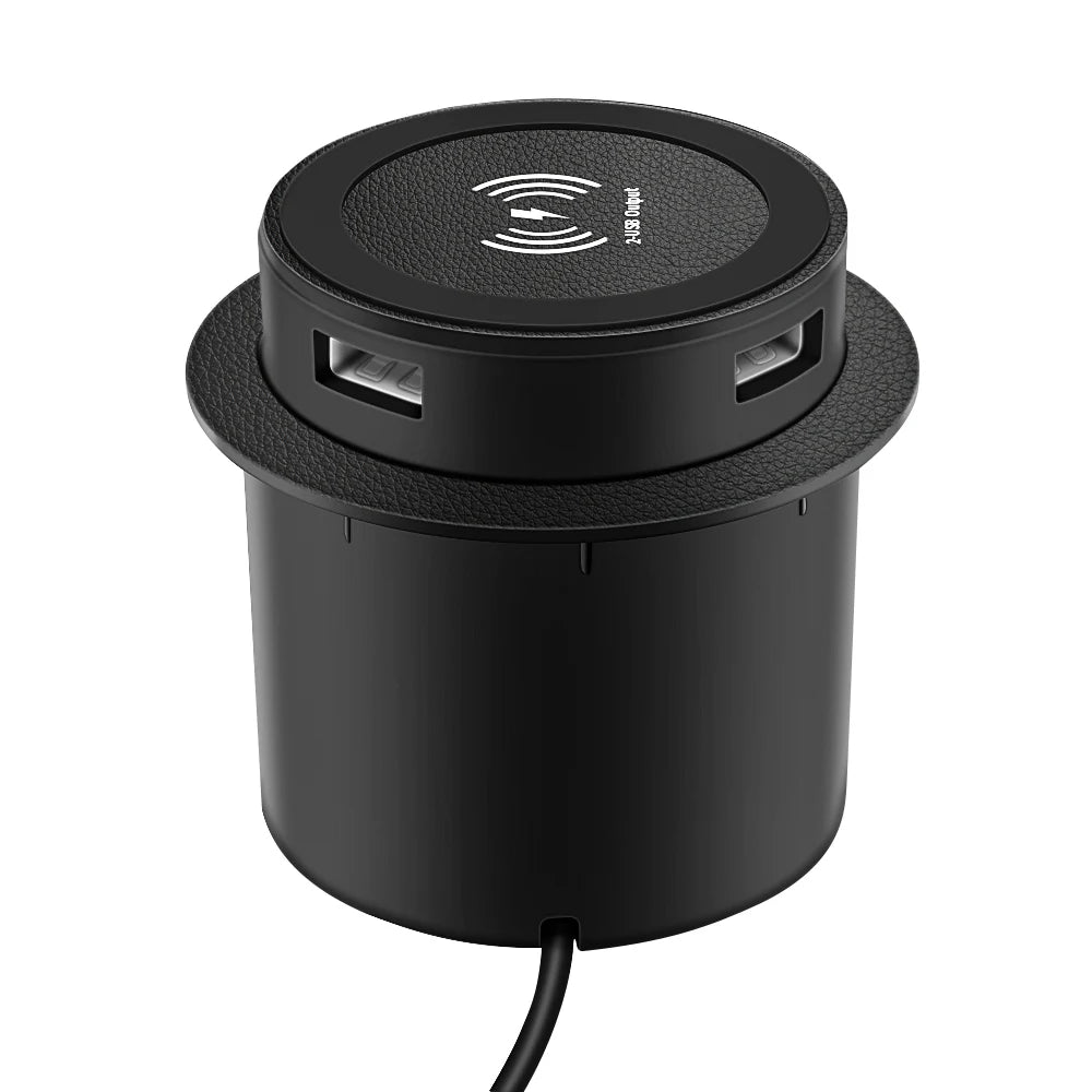 Fast Wireless Charger Pop-up Desktop Embedded Fast Wireless Charger With USB Port 30W Universal For Iphone Xiaomi Smartphone