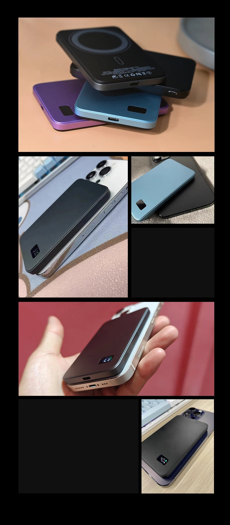 10000mAh Ultra Thin Power Bank for MagSafe,Magnetic Wireless Fast Charging MacSafe Portable Battery For iPhone Xiaomi Samsung