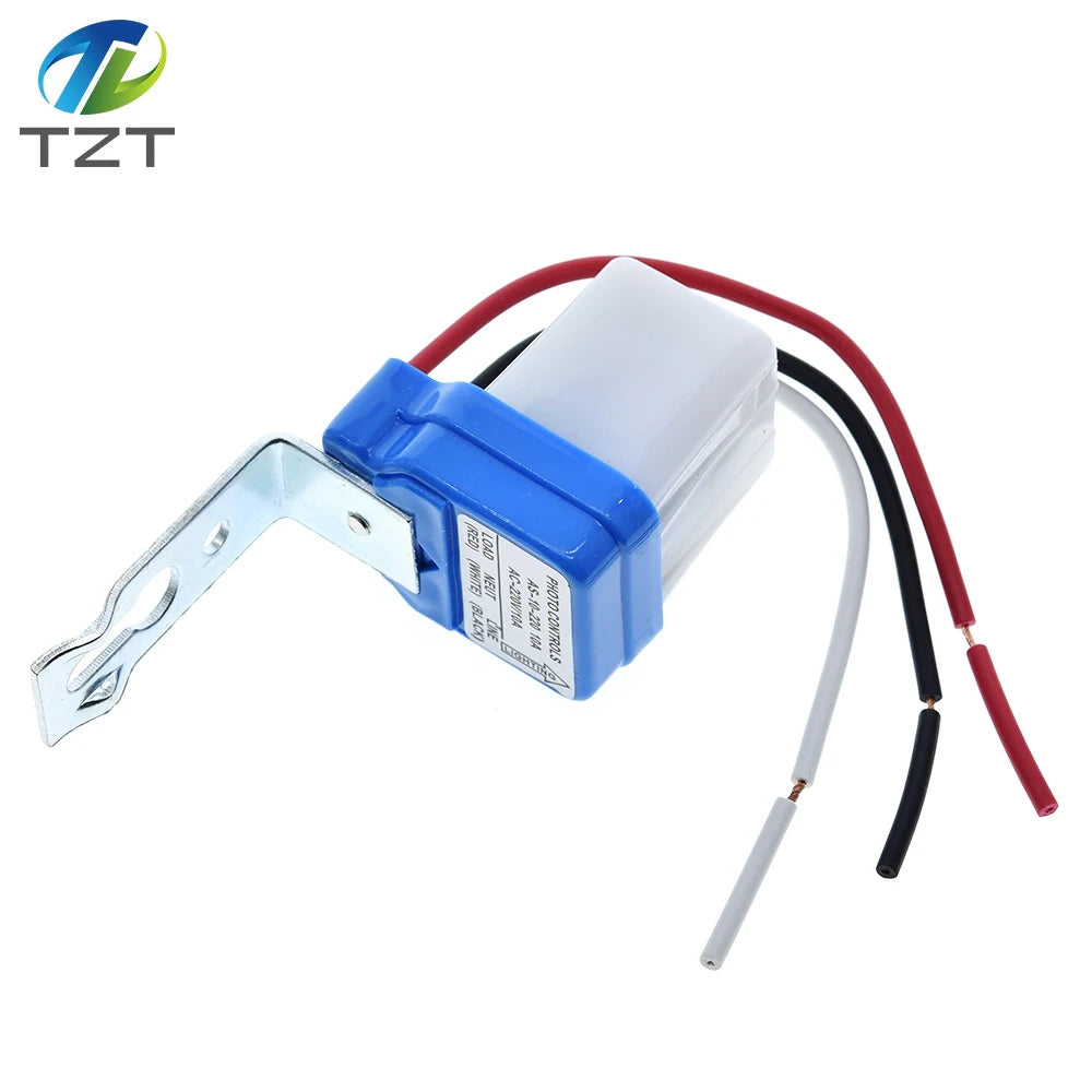 TZT 1/3PCS Automatic Auto On Off Photocell Street Light Switch DC AC 220V 50-60Hz 10A Photo Control Photoswitch Sensor Switch