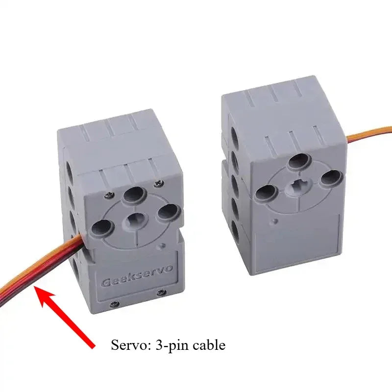 Geekservo 0.7KG/2KG Programmable Servo 360 Degree Dual-shaft Building Blocks Motor for Micro:bit compatible with Legoeds Bricks