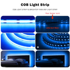 5V Flexible COB LED Strip Light 320LEDs/m White/Red/Blue/Green USB Power with Dimmer/Switch Adhesive Tape Cabinet Room Lighting