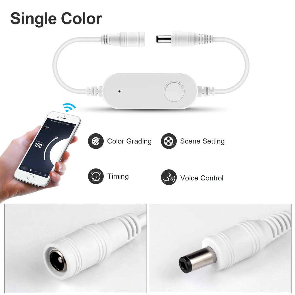 Tuya Smart Controller WIFI Led Controller 4pin/DC LED Strip Light Dimmable LED Dimmmer For 12V 5050 2835 Cob Neon Tape