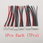 5Pcs JST-XH 2.54mm Pitch 1/2/3/4/5/6/7S Balancer Cable 22AWG Silicone RC Lipo Battery Balancer Charger Plug Wire Connector