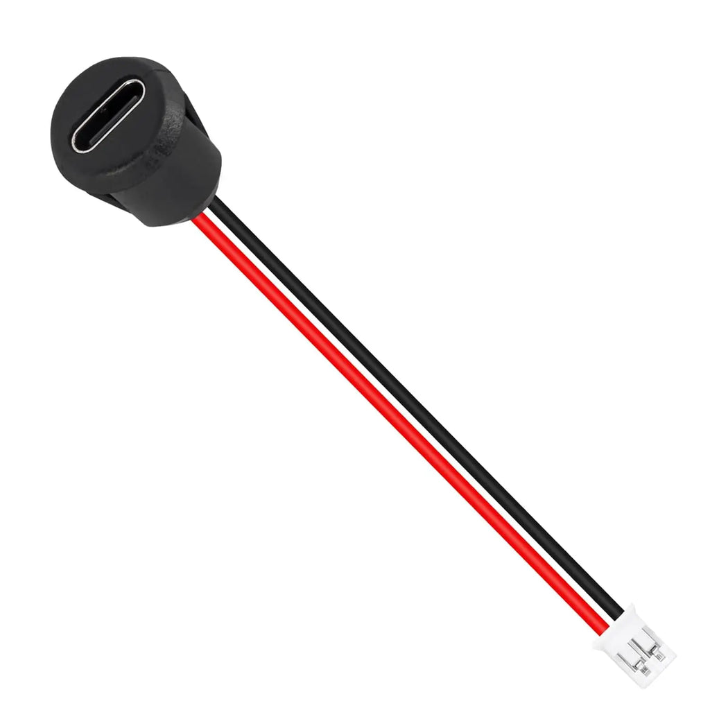 10pcs Type-C Female 2P Direct Crimp USB Female Chassis C Connector Jack Female Charging Port Waterproof with Card Buckle