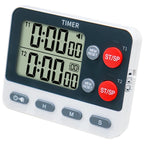 Digital Dual Kitchen Timer with Magnetic Back & Memory Presets, 2 Groups Countdown/Up Stopwatch Timer for Cooking, Baking