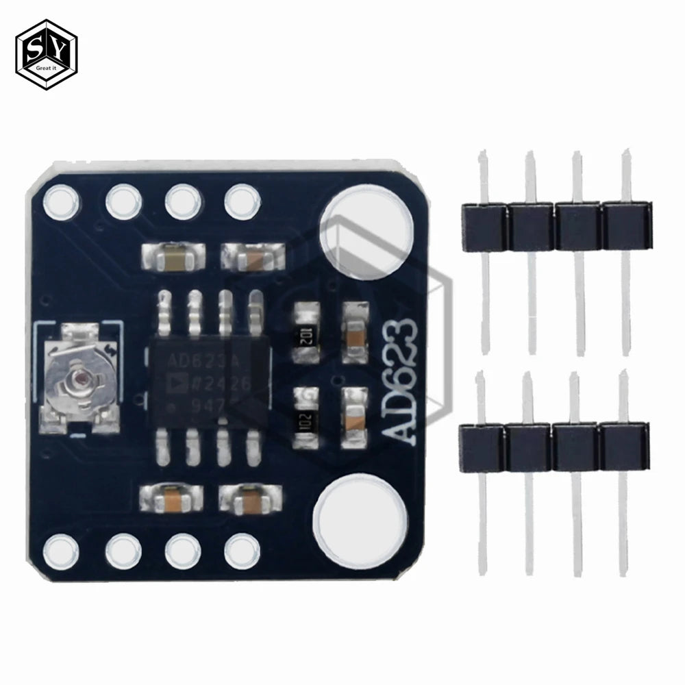 AD623 Instrument Amplifier Board DC 3V 5V 12V Dual Single Power High CMRR Module for Transducer Thermocouple