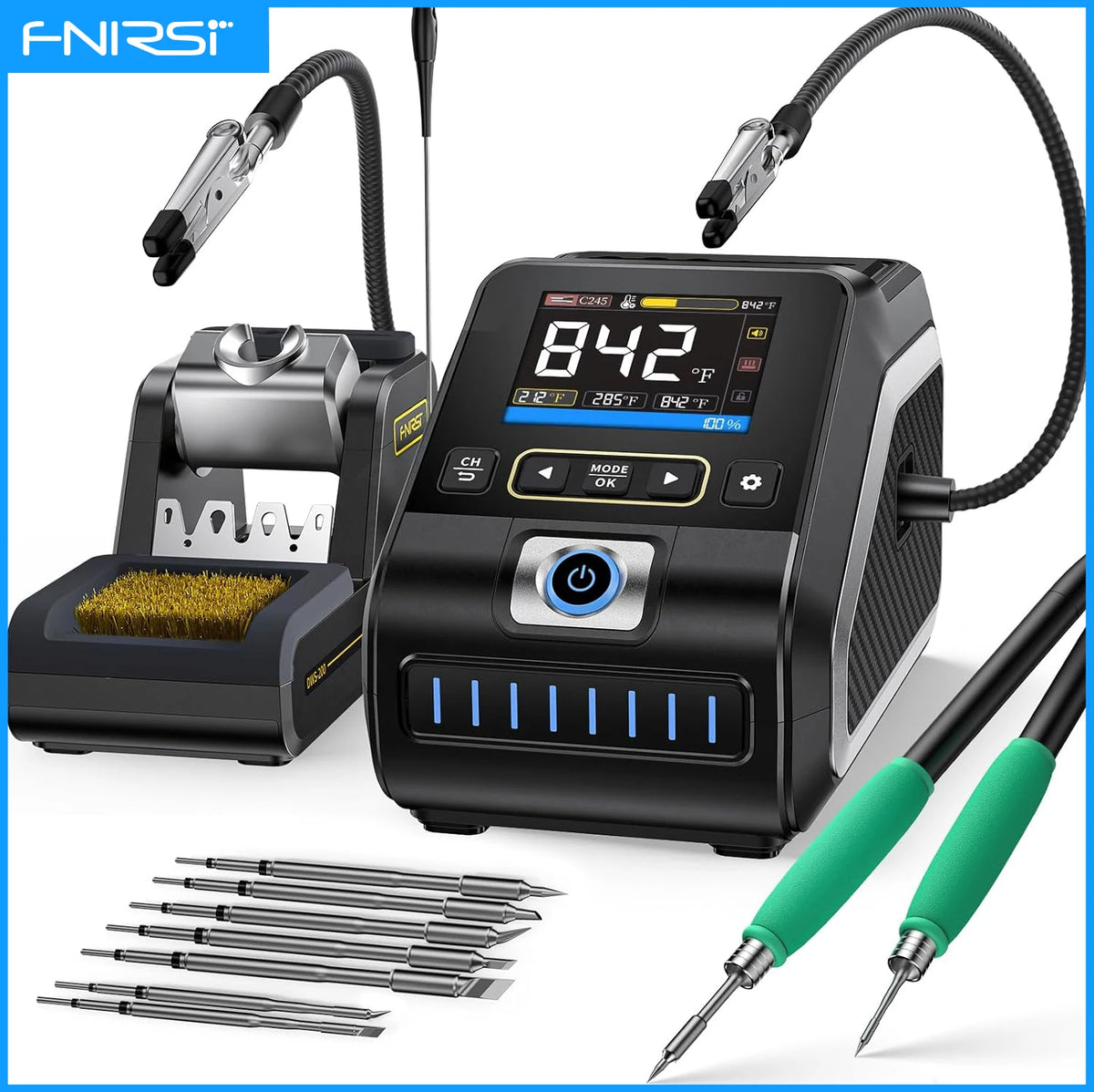 FNIRSI DWS-200 200W Power Repaid Heating Soldering Iron Staion C210 C245 Solder Iron Handle Electronic Welding Rework Station