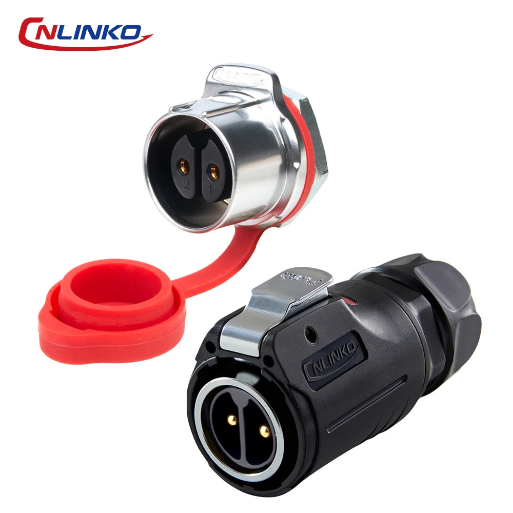CNLINKO M24 Industrial Power & Signal Connector 2-24 Pin 25A 500V Waterproof IP68 Semi-Metal Solder Type Single-Hole Mount