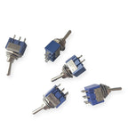 2PCS MTS-101/102/103/202/203 Toggle Switch 6mm Dark Blue 2/3Position 2/3/6Pin ON-ON/ON-OFF/ON-FFF-ON 6A 125VAC Arm Rocker Switch