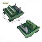 IDC10P/14P/16P/20P/26P/30P/40P/50P/60P/64Pin DC-2 To Terminal Block Breakout Board Adapter PLC Relay Terminals DIN Rail Mounting