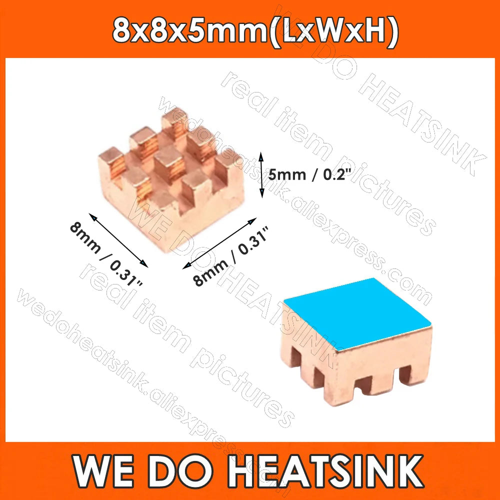 WE DO HEATSINK Small Tiny Useful Pure Copper Heat Sink Without or With Thermal Pad For Raspberry Pi Banana Pi IC Chipset Package